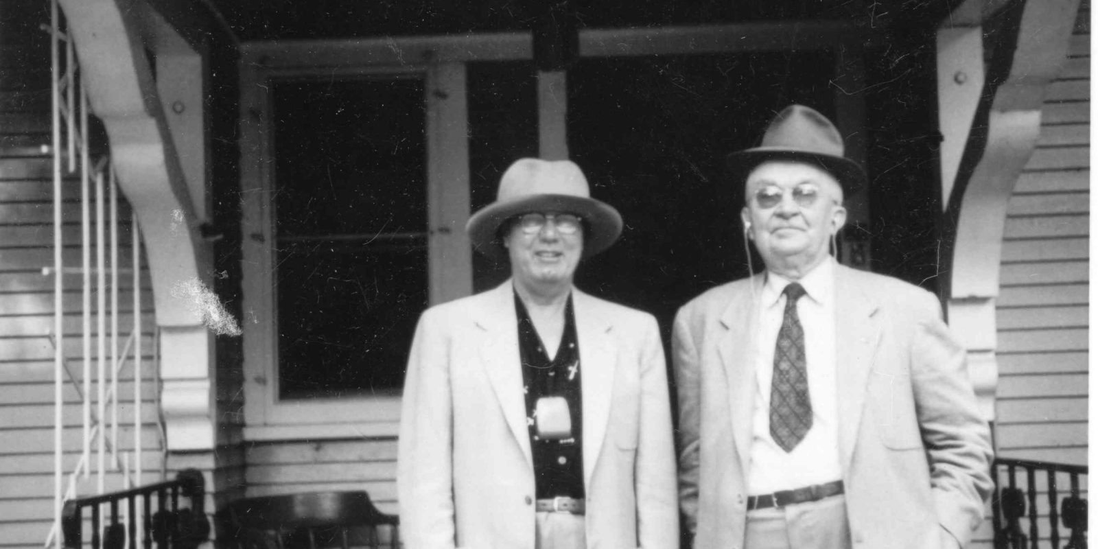 MartinSchoenandBillBrownafterswitchinghats1954 Men after switching hats 1954